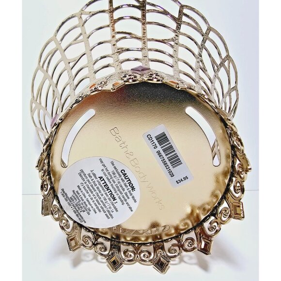 Bath & Body Works Gold Spider Web Jeweled Spider Single Wick Candle Holder New - Picture 5 of 11